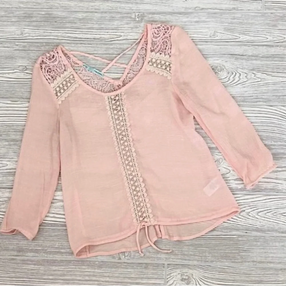 Maurice’s Pink Embroidered Lace Blouse XS - Picture 5 of 8